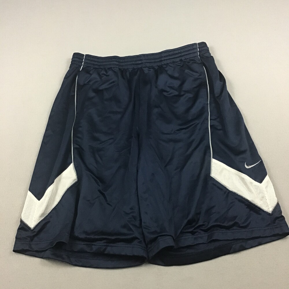 Vintage Nike Shorts Men 3XL Blue White Solid Basketball Swoosh Pockets Y2K XXXL